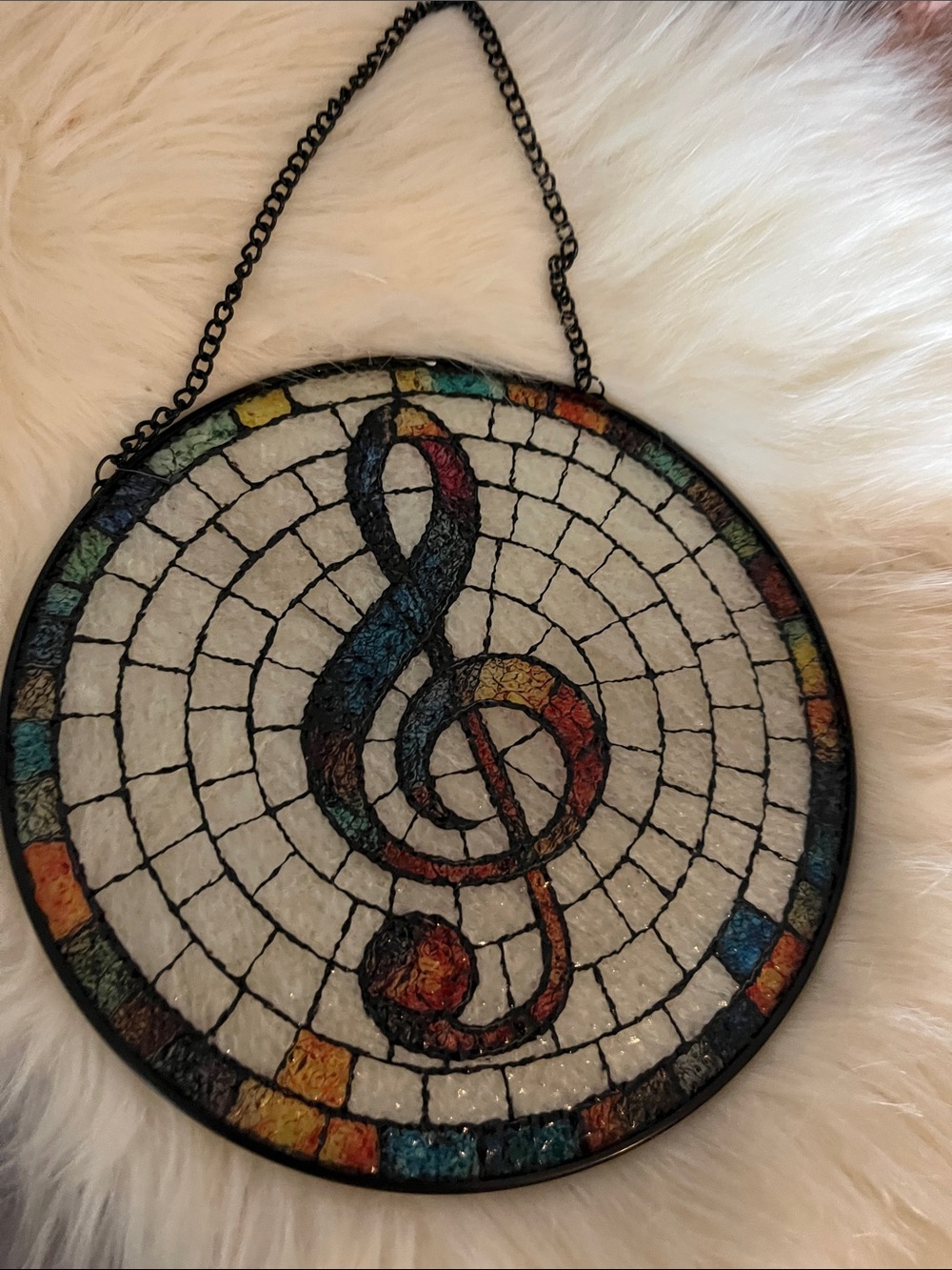 Multicolor Treble Clef Mosaic Wall Hanging - Home Wall Decor